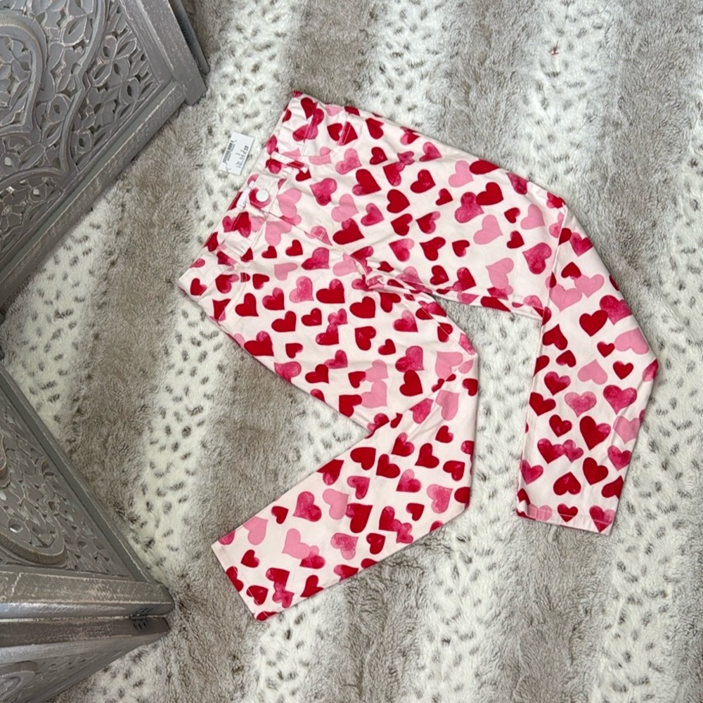 NWT! The Children’s Place jeans girls size 10 pastel hearts white denim Lovecore